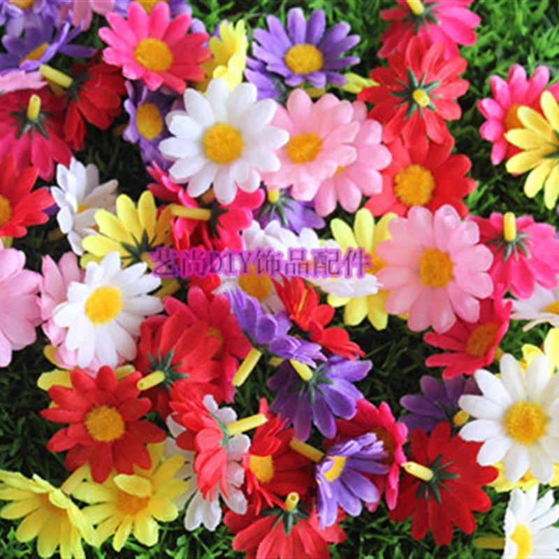 DIY 4cm向日葵小雏菊仿真花绢花布花菊花太阳花假花花头整包批