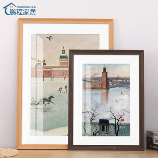 实木质画框挂墙装 裱4K8开素描水彩相框边架展示定制A3a4任意尺寸