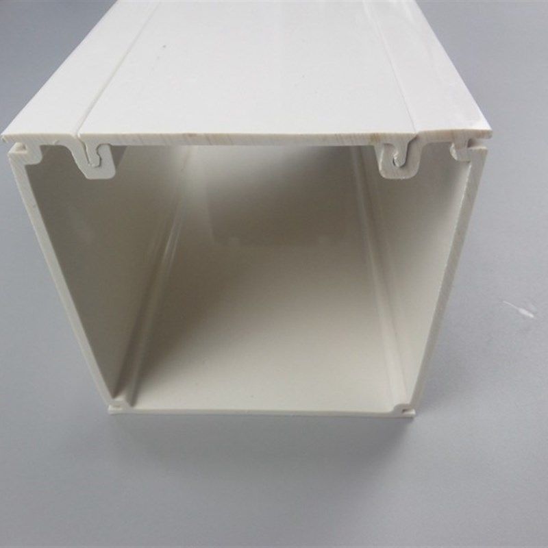 塑料PVC桥架100*100mm送连接片电缆线槽明装工业走线槽板明线电线