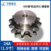 1.5寸24A45钢双排带台链轮24A 25齿. 2101213141516171819202122
