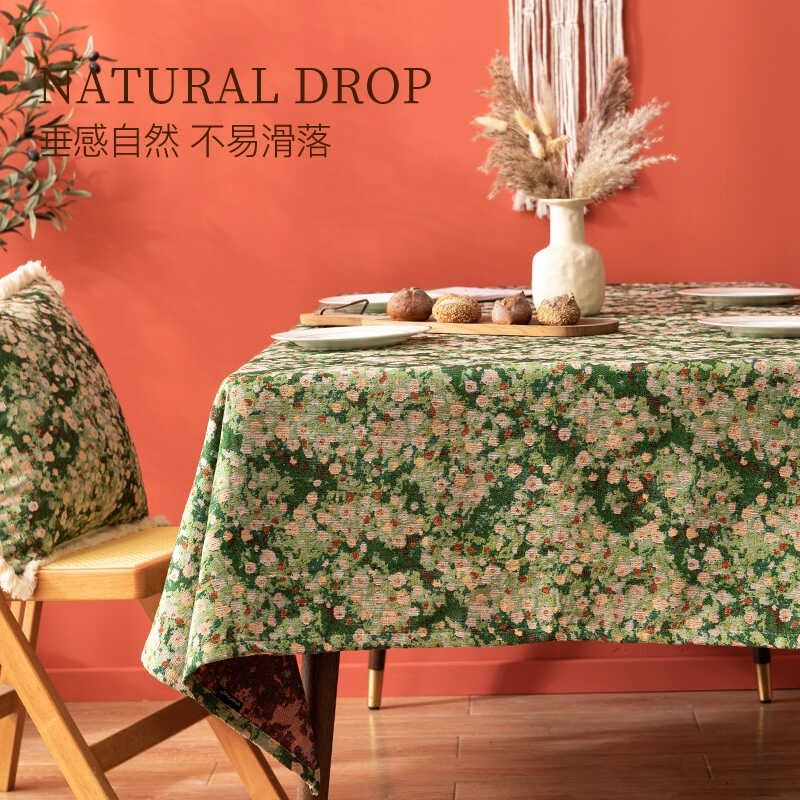 提花布艺桌布餐桌布布料油画田园碎花小清新风格长方形盖布台布,居家布艺,桌布,淘宝优惠券,粉丝福利购,淘宝优惠卷