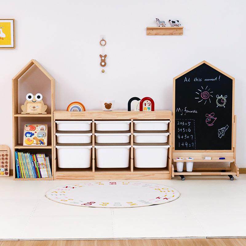 儿童房玩具绘本收纳架实木磁性绘画画板组合柜多层分类整理收纳柜,住宅家具,儿童书柜,淘宝优惠券,粉丝福利购,淘宝优惠卷