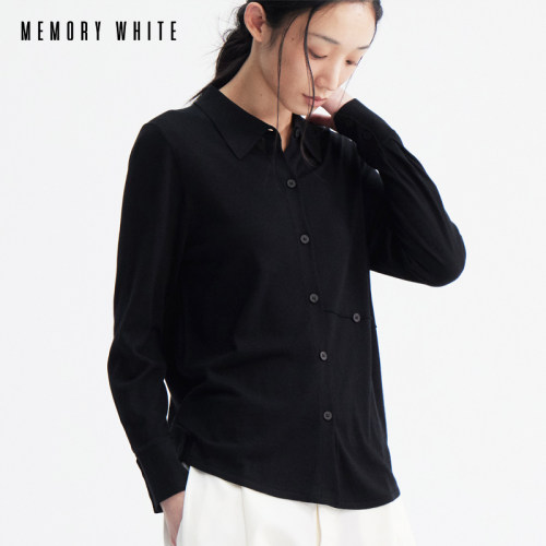 MEMORY WHITE 轻奢岛国扬子纱线 翻领多穿羊毛衫纽扣开衫上衣女款