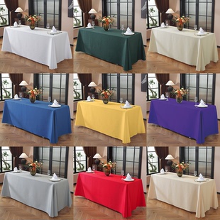 会议桌布长方形办公活动展会墨绿色酒店长条台布定制logo摆摊桌布