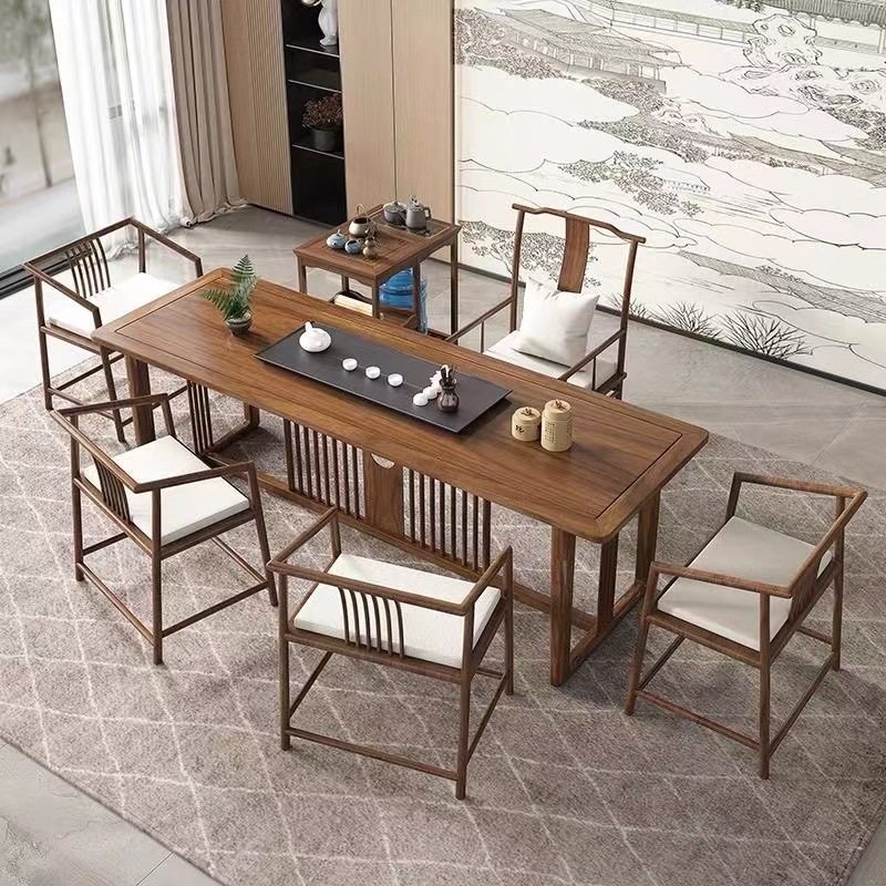 老榆木茶桌椅组合新中式实木茶室家具办公室茶台禅意功夫泡茶桌子,住宅家具,家用茶台/茶桌,淘宝优惠券,粉丝福利购,淘宝优惠卷