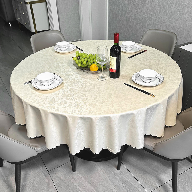 圆形桌布防水防油免洗大圆桌桌布欧式圆桌布酒店加大台布pu餐桌布