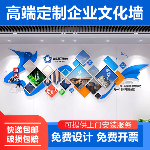 团队风采员工照片墙贴装饰定制公司企业会议室荣誉展示文化墙设计