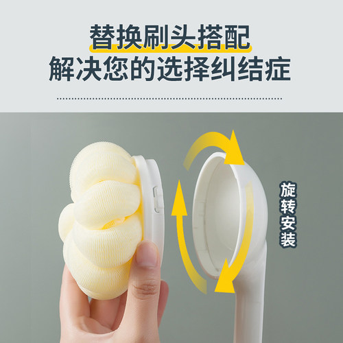 洗澡刷搓背不求人沐浴刷2023新款女搓泥去灰搓澡长柄软毛刷背神器