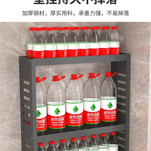 新款枪灰色厨房调料置物架浴室墙上壁挂式年打孔收纳层架化妆品储