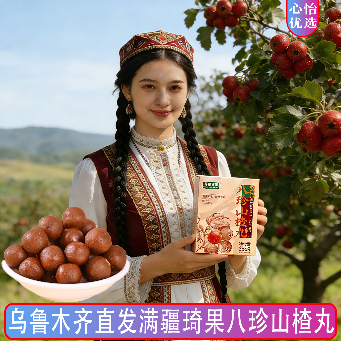 新疆特产满疆琦果沙棘山楂丸八珍山楂丸肉苁蓉山楂丸酸甜可口解馋