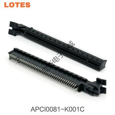LOTES APCI0081-K001C PCIE显卡插槽 164Pin 16X卡槽鱼尾型带扣