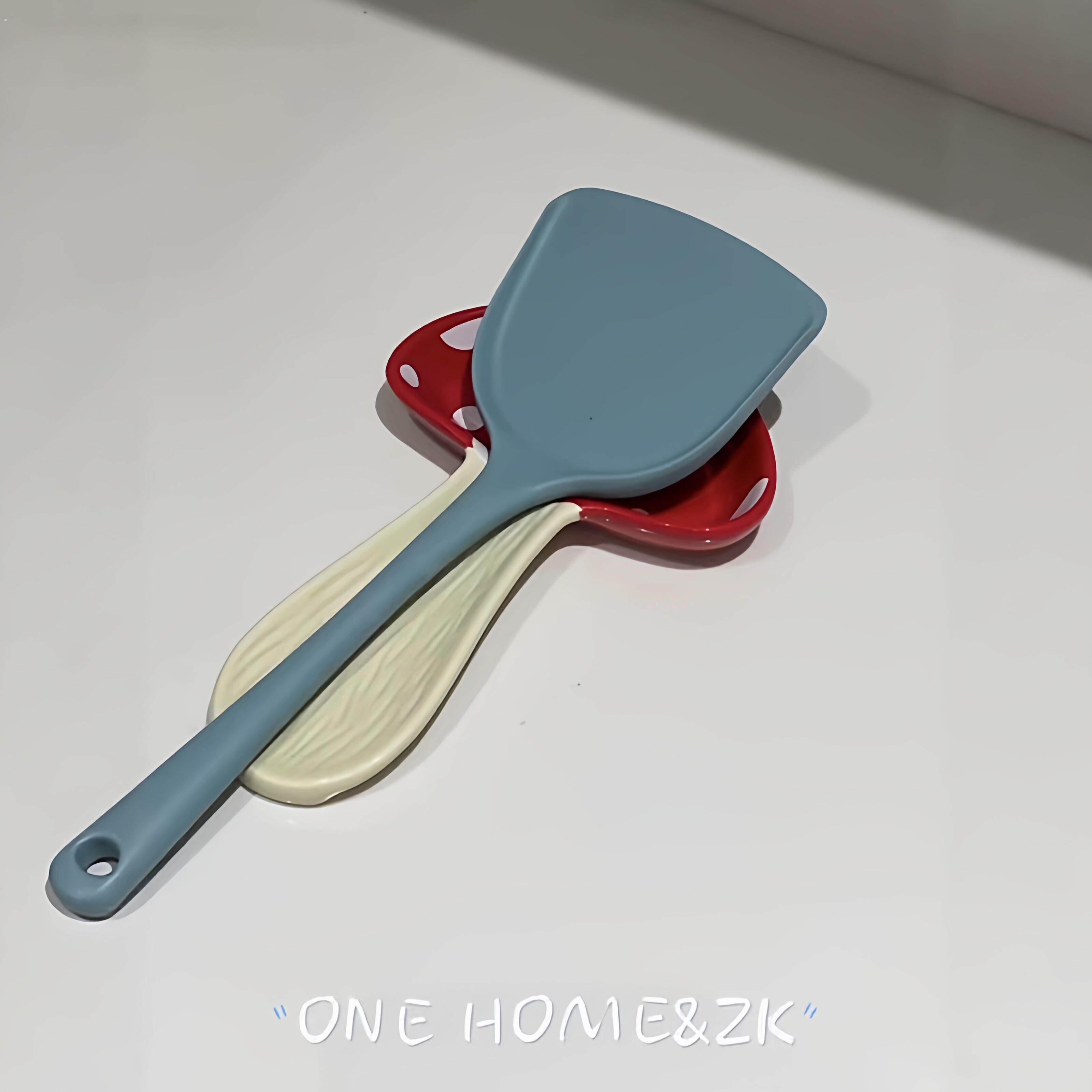 蘑菇陶瓷汤勺架家用放筷子架托置物架台面锅边锅铲架高颜值筷子托