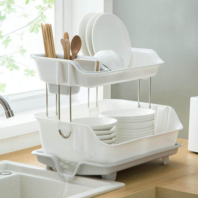 厨房置物架碗碟收纳架台面沥水碗架放餐具筷子家用碗柜多层整理架