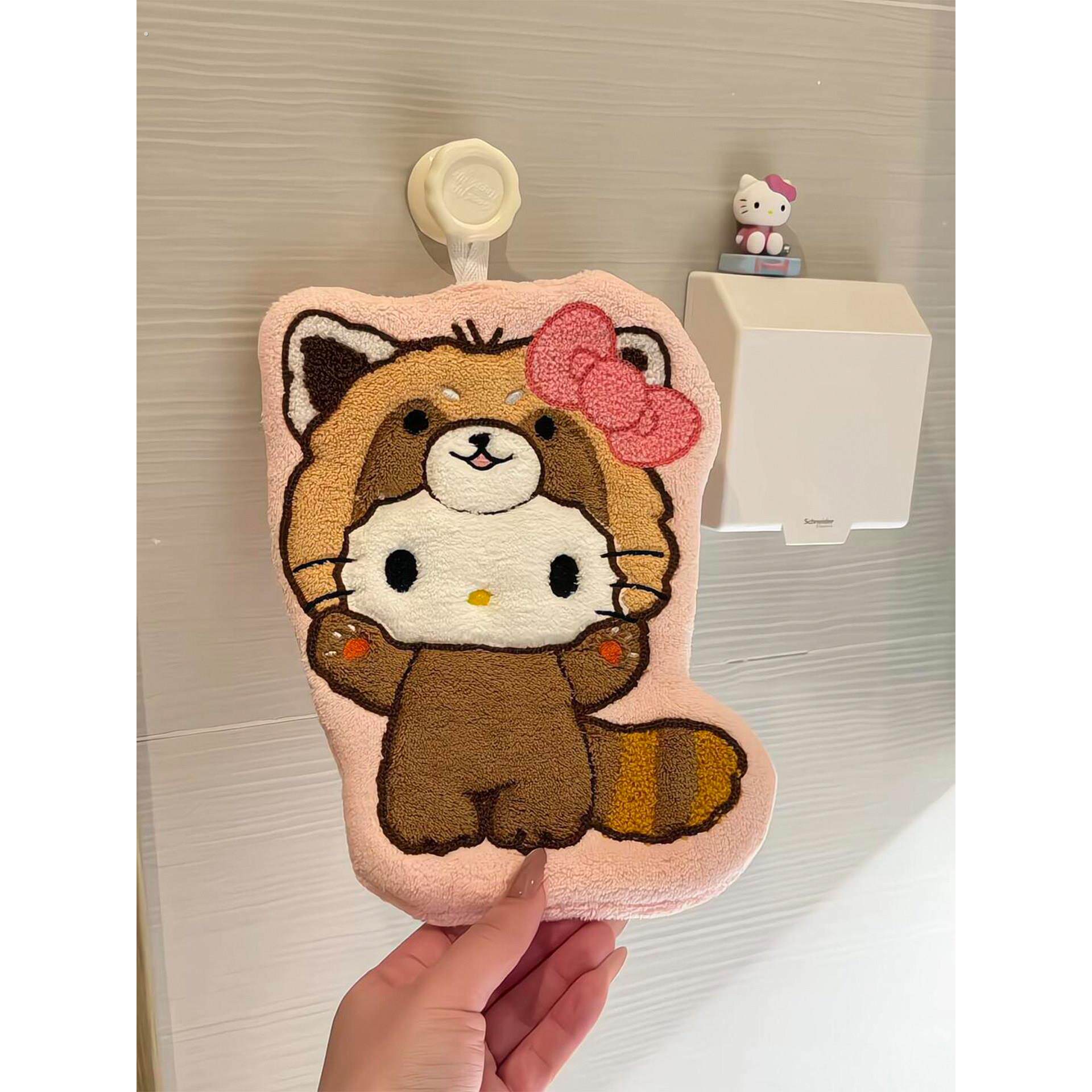 猫咪擦手巾卫生间可挂式加厚超强吸水小毛巾厨房异形珊瑚绒擦手帕