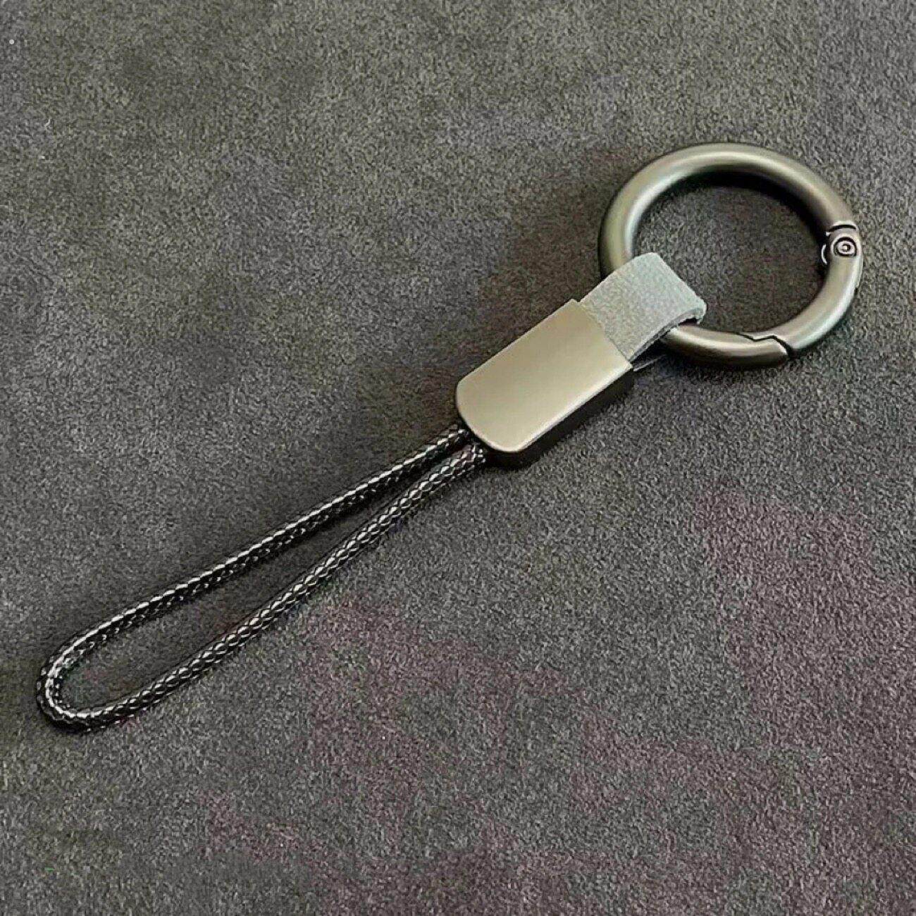 汽车钥匙扣高档翻毛皮个性高端简约创意性编绳男女挂绳