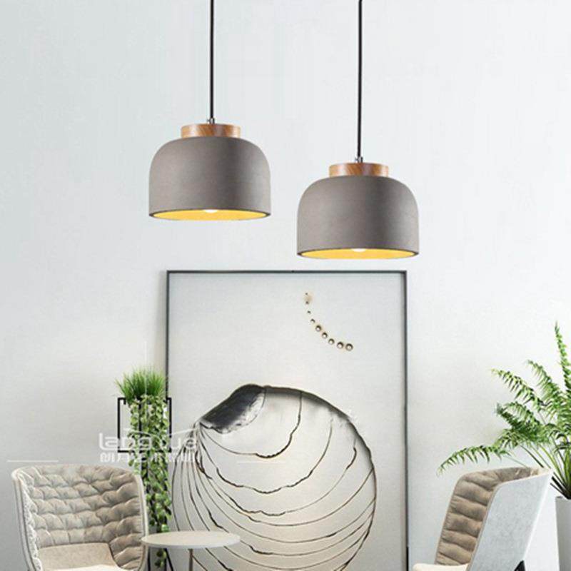 loft北欧工业风木头水泥吊灯吧台火锅店奶茶店咖啡厅卧室床头吊灯,家装灯饰光源,智能吊灯,淘宝优惠券,粉丝福利购,淘宝优惠卷