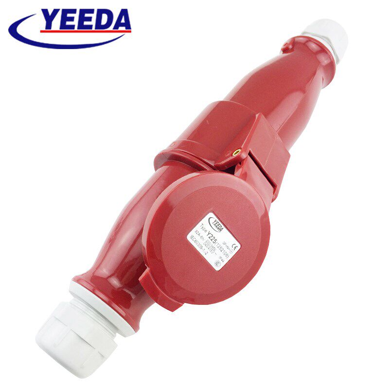 YEEDA怡达32A工业连接器 防水工业插头插座套装 3P+N+E 三相五芯