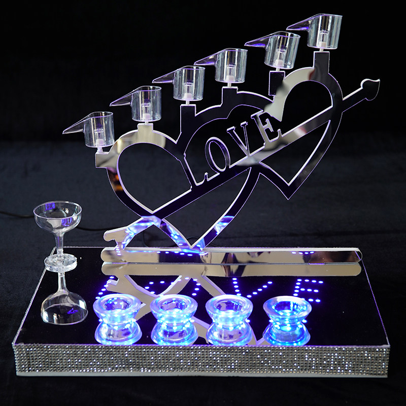 婚庆道具一箭穿心香槟塔烛台两用婚庆用品婚礼酒塔烛光台舞台装饰