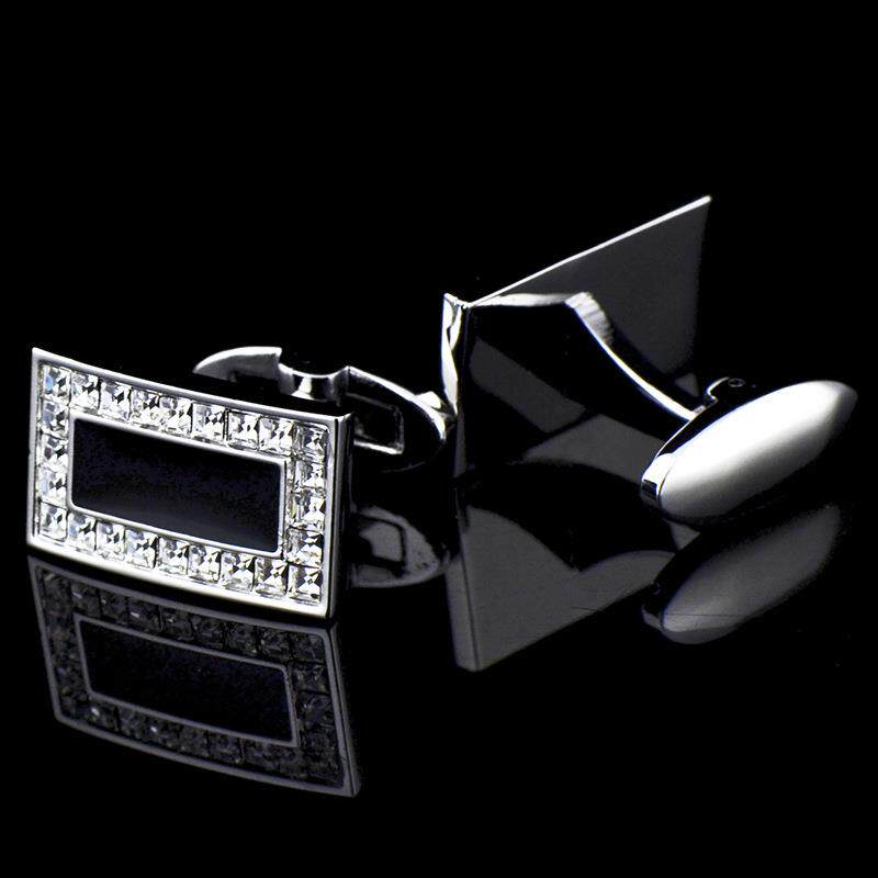 英博方钻长方形袖扣袖钉水晶珐琅纽扣镶钻扣569cufflinks/991529
