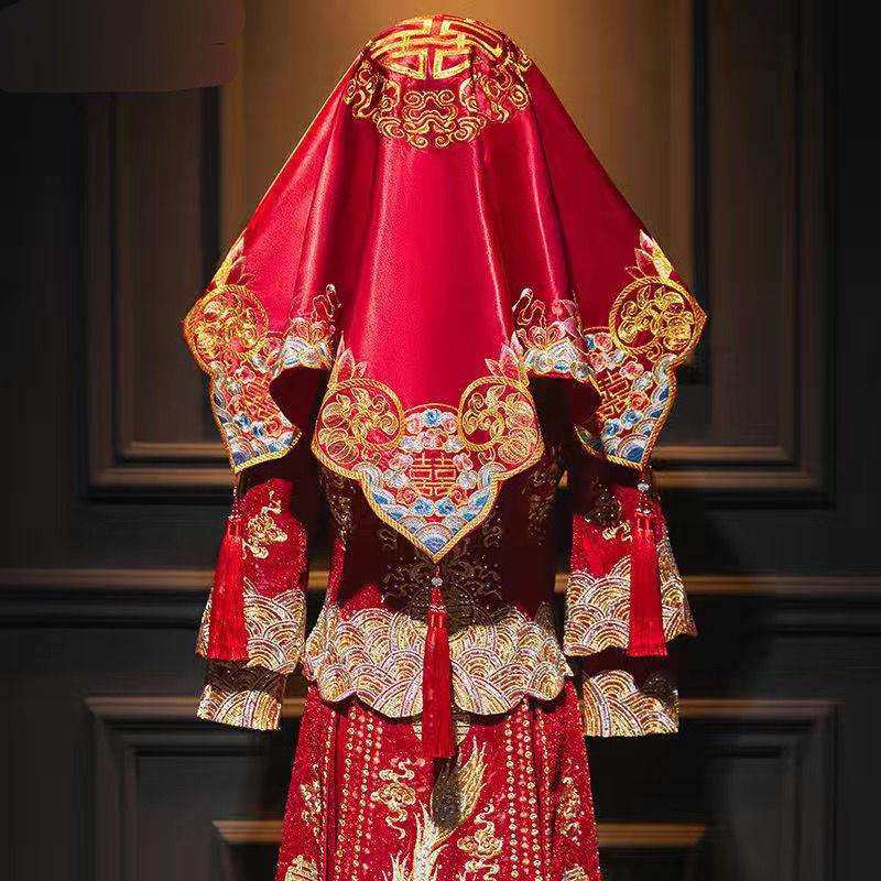 高端红盖头新娘结婚中式22新款秀禾服刺绣缎面古风纱出嫁盖头,鲜花速递/花卉仿真/绿植园艺,割草机/草坪机,淘宝优惠券,粉丝福利购,淘宝优惠卷