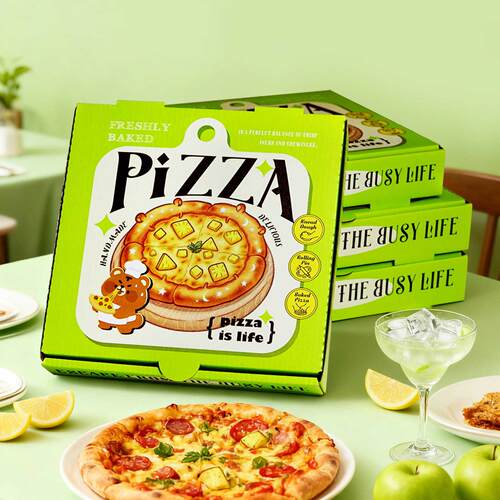 镀铝膜锡纸保温披萨盒pizza打包外卖翻盖盒7/8/9/10寸外带铝箔
