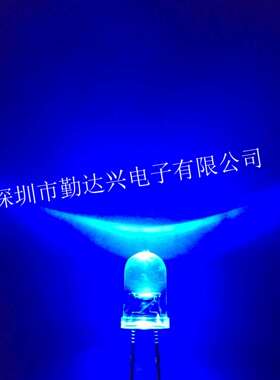 高亮f4蓝发蓝雾状4MM蓝灯短脚蓝色指示灯直插led灯珠发光二极管