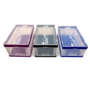 大号中号小号塑料箱办公用收纳整理箱透明带盖可折叠大容量