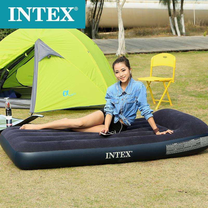 INTEX64141内置枕头 充气床垫单人折叠床垫气垫床 户外野营便携床