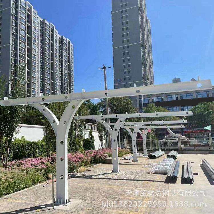 光伏车棚太阳能车棚室外大型停车场停车棚太阳能光伏防水停车棚