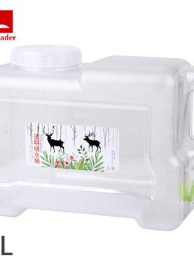 户外储水桶四方PC车载水桶带龙头自驾游车用加厚白色透明水桶12L