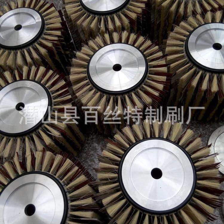 外φ280mm曲面砂光刷铝盖头砂光轮抛光刷木材抛光打磨毛刷辊