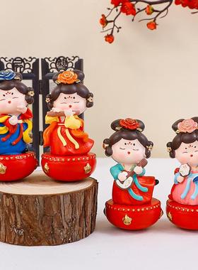 国潮宫廷风唐宫赋不倒翁小姐姐唐仕女古风少女摆件桌面展示柜装饰
