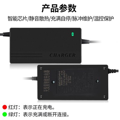 特士捷24V48V电动车代步车圆头品字头铅酸电池锂电池充电器