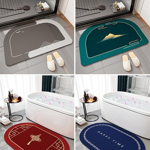 浴室地垫硅藻泥吸水垫软垫卫生间门口防滑脚垫家用厕所洗手间地毯