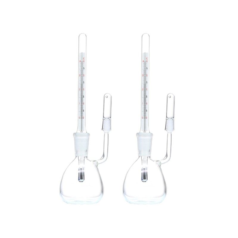 玻璃仪器附温比重瓶 25ml 50ml 密度瓶附温度计密度分层实验耗材