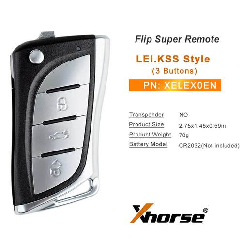 Xhorse XELEX0EN Super Remote 3键 通用型智能钥匙 VVDI遥控子机