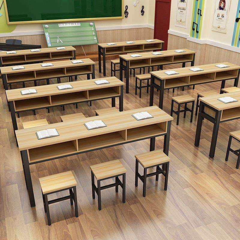 学生课桌双层带抽屉单人双人三人位培训桌书法桌凳子椅子热卖直销
