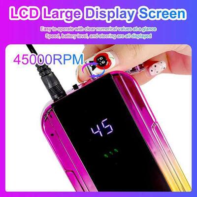 1套 颜色： 炫彩粉色 材质：塑料 45000RPM USB充电式美甲钻机电