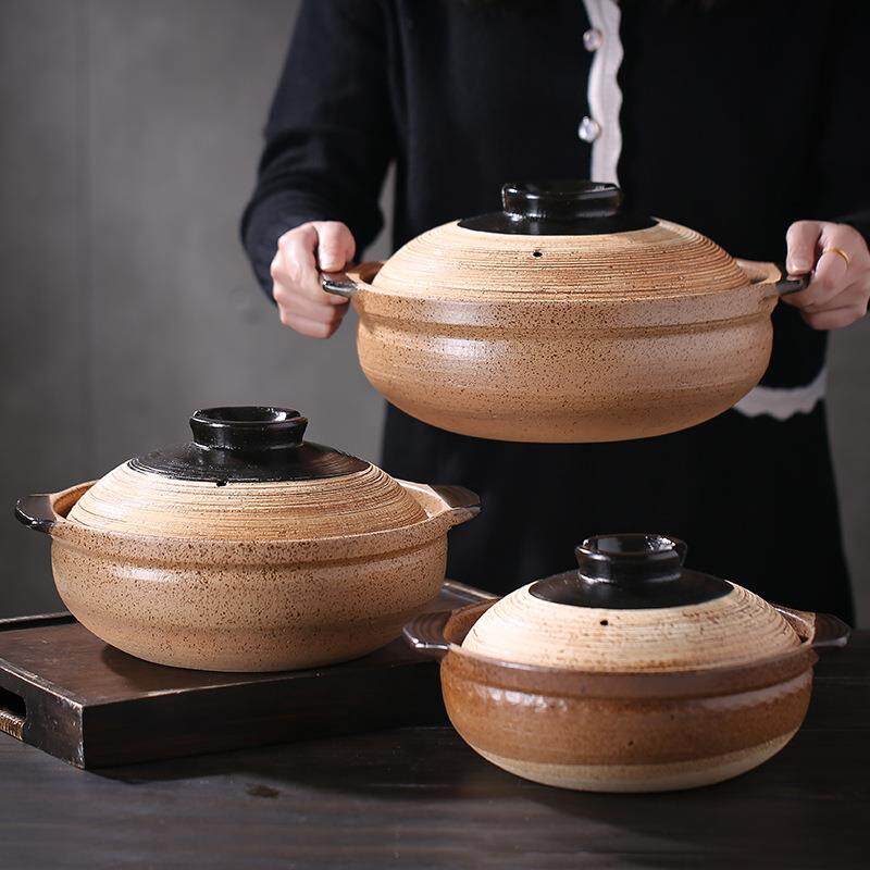 日式陶土商用耐高温陶瓷汤煲仔饭火锅煮茶沙锅灶火石锅砂锅