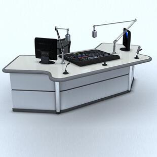 北京明朗机柜演播室广播桌直播站台融媒体新闻访谈工作桌电脑桌