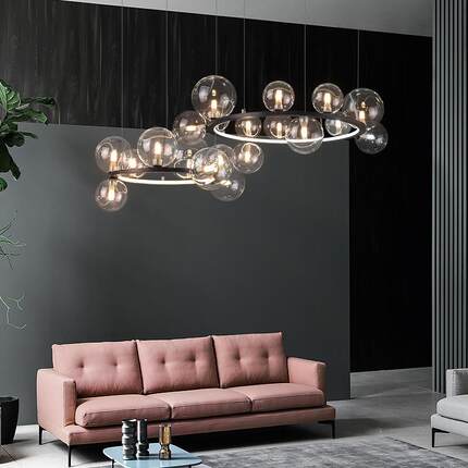 北欧现代简约吊灯客厅餐厅创意个性商用洒吧服装店铺玻璃泡泡球
