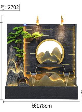 招财流水喷泉水幕墙庭院内水景观室外装饰鱼池入户客厅屏风摆件