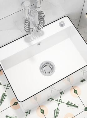 A10L陶瓷拖把池家用阳台拖布池卫生间黑色墩布池大号黑边洗拖把盆