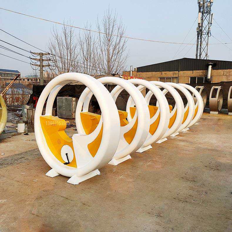 脚踩无动力不锈钢钢取水喷泉单车 传感光发电跑马灯单车制作厂家