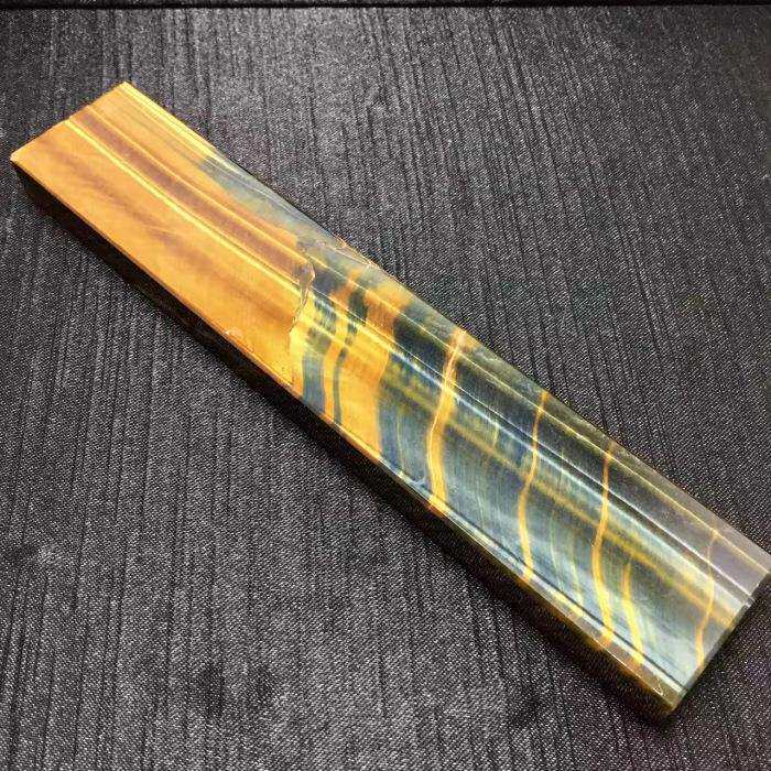 东海水晶 天然蓝虎晶石虎眼石黄虎眼镇纸蓝虎眼条纹