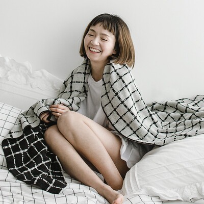 秋冬多功能盖毯针织棉毛线毯办公室午睡毯单双人薄被床尾盖毯床旗