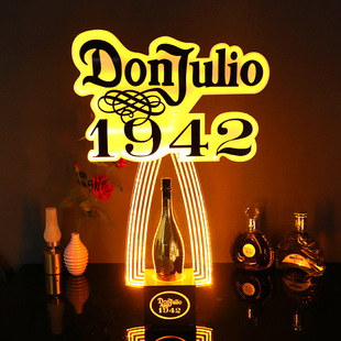LED发光酒座龙舌兰洋酒底座展示架DonJulio1942金黄光亚克力酒架
