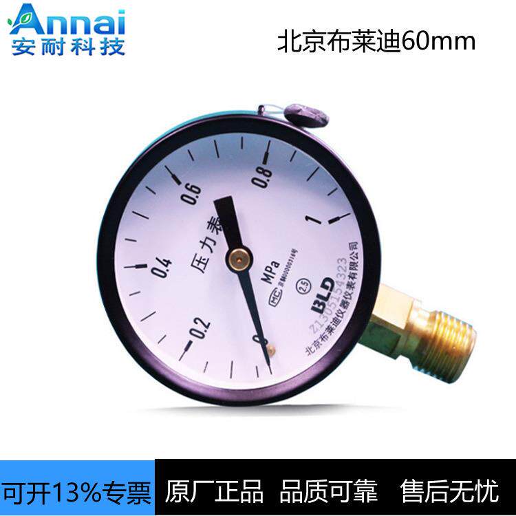 北京布莱迪压力表Y-60普通压力表M14X1.5水表油表气表
