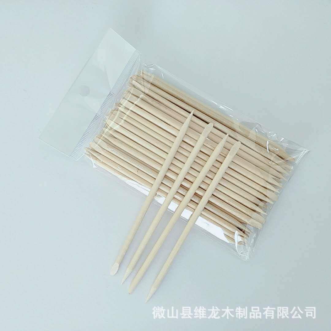 美甲工具 桔木棒木签死皮推11.4cm双头桔木棒100根袋装点钻棒