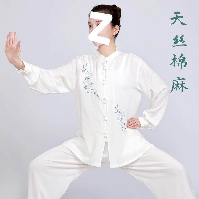 小和山太极服女款新款2025夏季棉麻太极拳练功服女服装春秋八段锦
